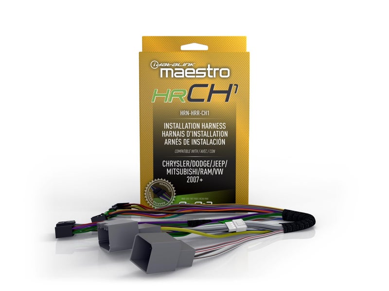 Idatalink Maestro HRN-HRR-CH1 Plug & Play Radio T-Harness Replacement for Select Compatible 2007-2020 Chrysler, Dodge, and Jeep Vehicles (ADS-MRR or ADS-MRR2 Module Required) - Image 1