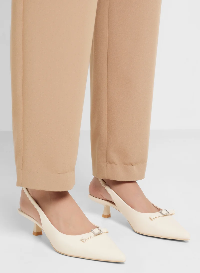 ELLA Bow Detail Sling Back Pump