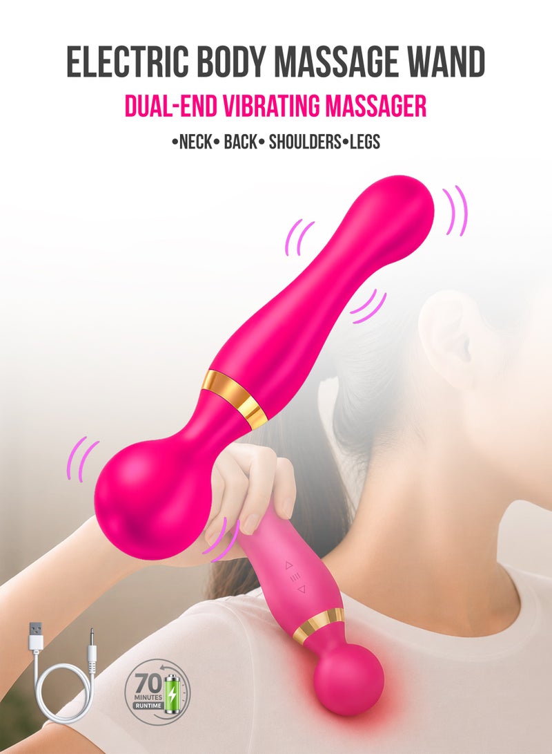 DBLEW Dual-End Electric Body Massage Wand – Portable Vibrating Massager for Neck, Back, and Legs - Image 1