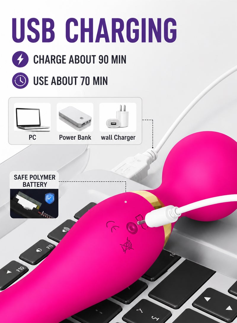 DBLEW Dual-End Electric Body Massage Wand – Portable Vibrating Massager for Neck, Back, and Legs - Image 4