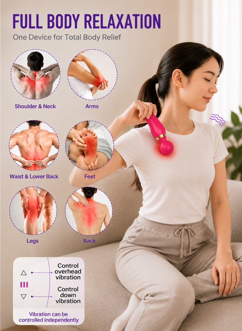 DBLEW Dual-End Electric Body Massage Wand – Portable Vibrating Massager for Neck, Back, and Legs - Image 2
