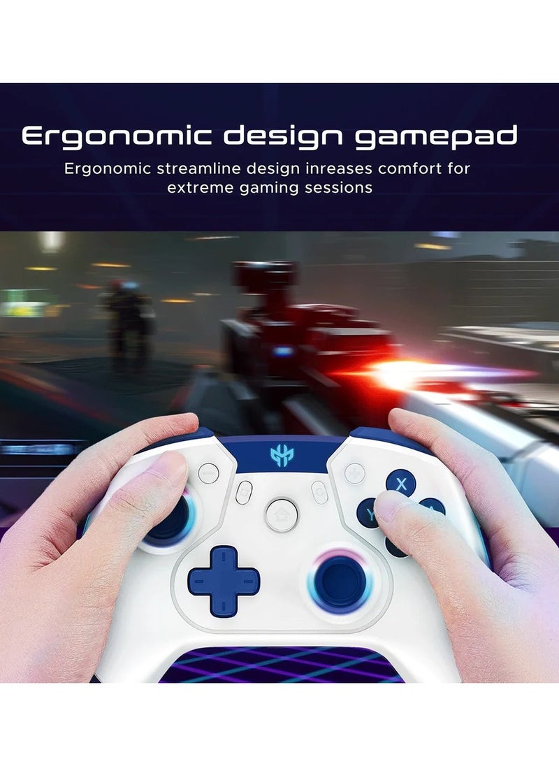 Generic - GXM Alpha E-Sport 4in1 Wireless Pro Controller, White For Nintendo Switch/Android/IOS/PC with RGB Light Bluetooth/Wireless/USB. - Image 1