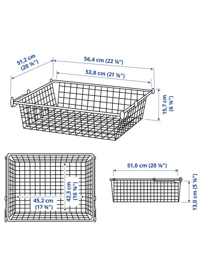 Zaboon Wire Basket With Pull-Out Rail, White, 60X55 Cm  - Image 3