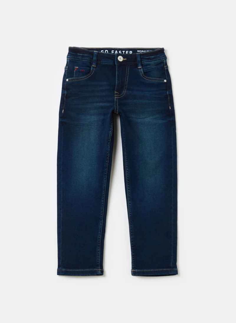 Ovs Regular-fit jeans with patch and motorcycle embroidery