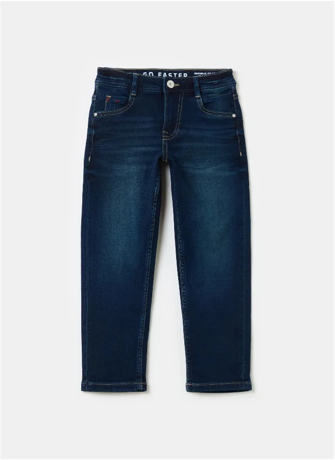 Ovs Regular-fit jeans with patch and motorcycle embroidery