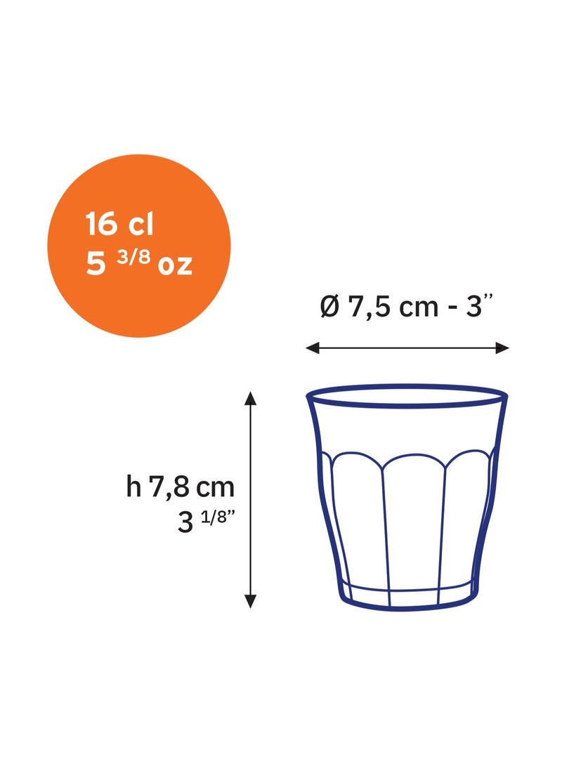 دوراليكس كوب زجاجي شفاف من Duralex Le Picardie® سعة 16 سل - مجموعة من 6 قطع - Image 2