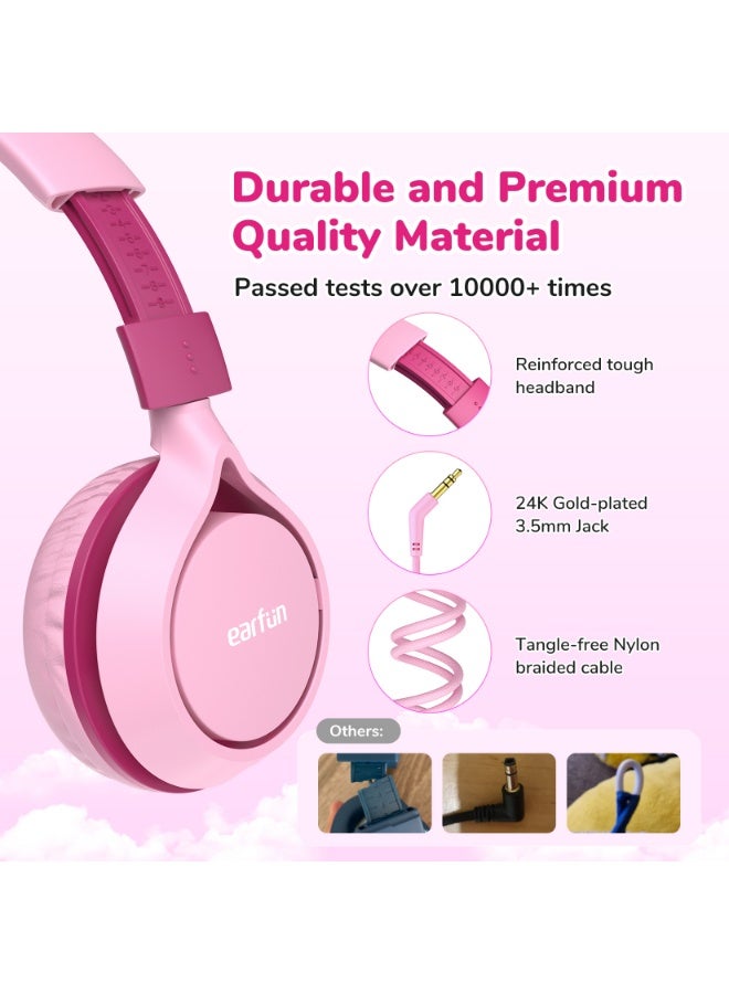 إيرفن سماعات EarFun S1 للأطفال، سماعات سلكية قابلة للطي، محدد مستوى صوت 85 ديسيبل، صوت ستيريو، عصابة رأس قابلة للتعديل، تصميم خفيف ومحمول فوق الأذن، مناسبة للمدرسة والسفر والأولاد والبنات والكمبيوتر – لون أسود. - Image 3