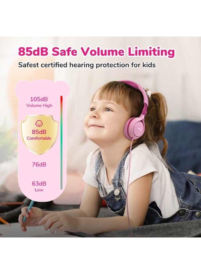 إيرفن سماعات EarFun S1 للأطفال، سماعات سلكية قابلة للطي، محدد مستوى صوت 85 ديسيبل، صوت ستيريو، عصابة رأس قابلة للتعديل، تصميم خفيف ومحمول فوق الأذن، مناسبة للمدرسة والسفر والأولاد والبنات والكمبيوتر – لون أسود. - Image 2
