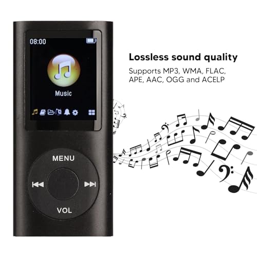 Sorandy MP3 Player Player with 18in LCD Screen Mini USB Port Slim Classic Digital Voice Recorder with FM Radio Speaker Lossless Sound Supports Up to 64GB Earphones Included Black - Image 3