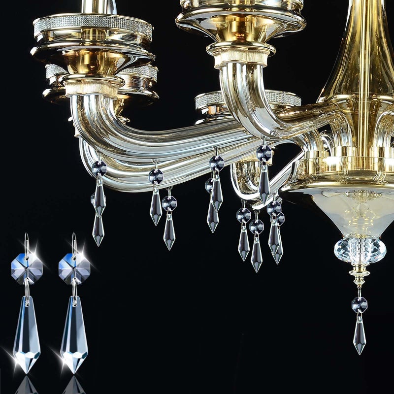 kehail 50PCS Premium Clear Crystal Teardrop Prism 2.4" -Crystal Glass Baroque Chandelier Pendant Drop Loose Beads Suncatcher for Holiday Party/Home/Window Decoration/Chandelier Replacement Parts - Image 3