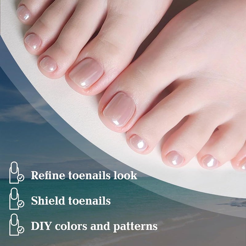 UNA GELLA Square Toenails for Gluing, 216 Pieces, 12 Sizes, Matte, Short Square Toenails for Gluing, Artificial Toenails Tips, False Soft Gel Toenails Set, Mat for DIY Nail Studio - Image 5