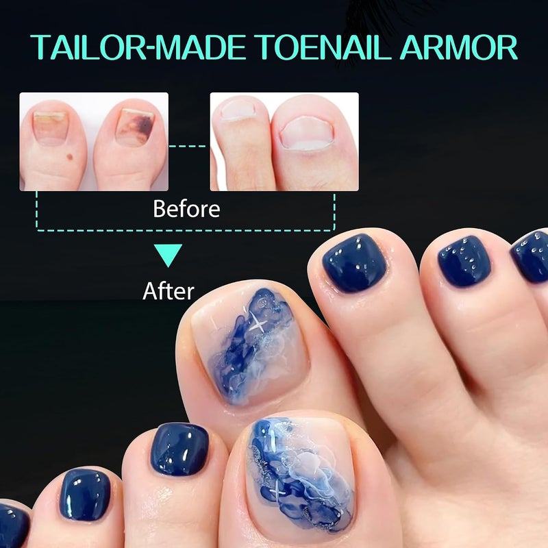 UNA GELLA Square Toenails for Gluing, 216 Pieces, 12 Sizes, Matte, Short Square Toenails for Gluing, Artificial Toenails Tips, False Soft Gel Toenails Set, Mat for DIY Nail Studio - Image 2