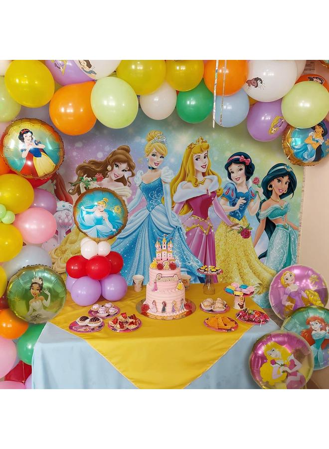 الأزرق جي دبليو 8 قطع بالونات الأميرة زينة رقائق معدنية حفلة عيد ميلاد للبنات حفلة استحمام الأميرة مستلزمات زينة للحفلات تحت عنوان أشخاص صغار مجموعة بالونات الأميرة - Image 3