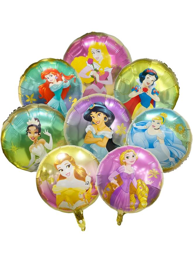 الأزرق جي دبليو 8 قطع بالونات الأميرة زينة رقائق معدنية حفلة عيد ميلاد للبنات حفلة استحمام الأميرة مستلزمات زينة للحفلات تحت عنوان أشخاص صغار مجموعة بالونات الأميرة - Image 1