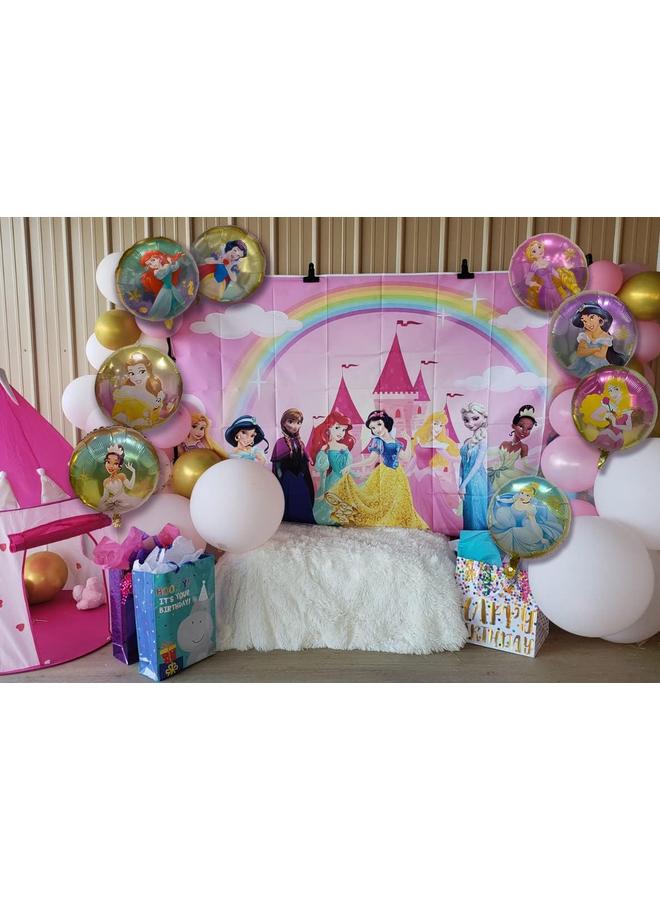 الأزرق جي دبليو 8 قطع بالونات الأميرة زينة رقائق معدنية حفلة عيد ميلاد للبنات حفلة استحمام الأميرة مستلزمات زينة للحفلات تحت عنوان أشخاص صغار مجموعة بالونات الأميرة - Image 4