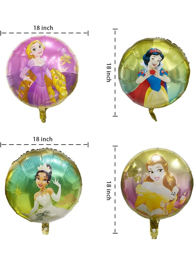 الأزرق جي دبليو 8 قطع بالونات الأميرة زينة رقائق معدنية حفلة عيد ميلاد للبنات حفلة استحمام الأميرة مستلزمات زينة للحفلات تحت عنوان أشخاص صغار مجموعة بالونات الأميرة - Image 2