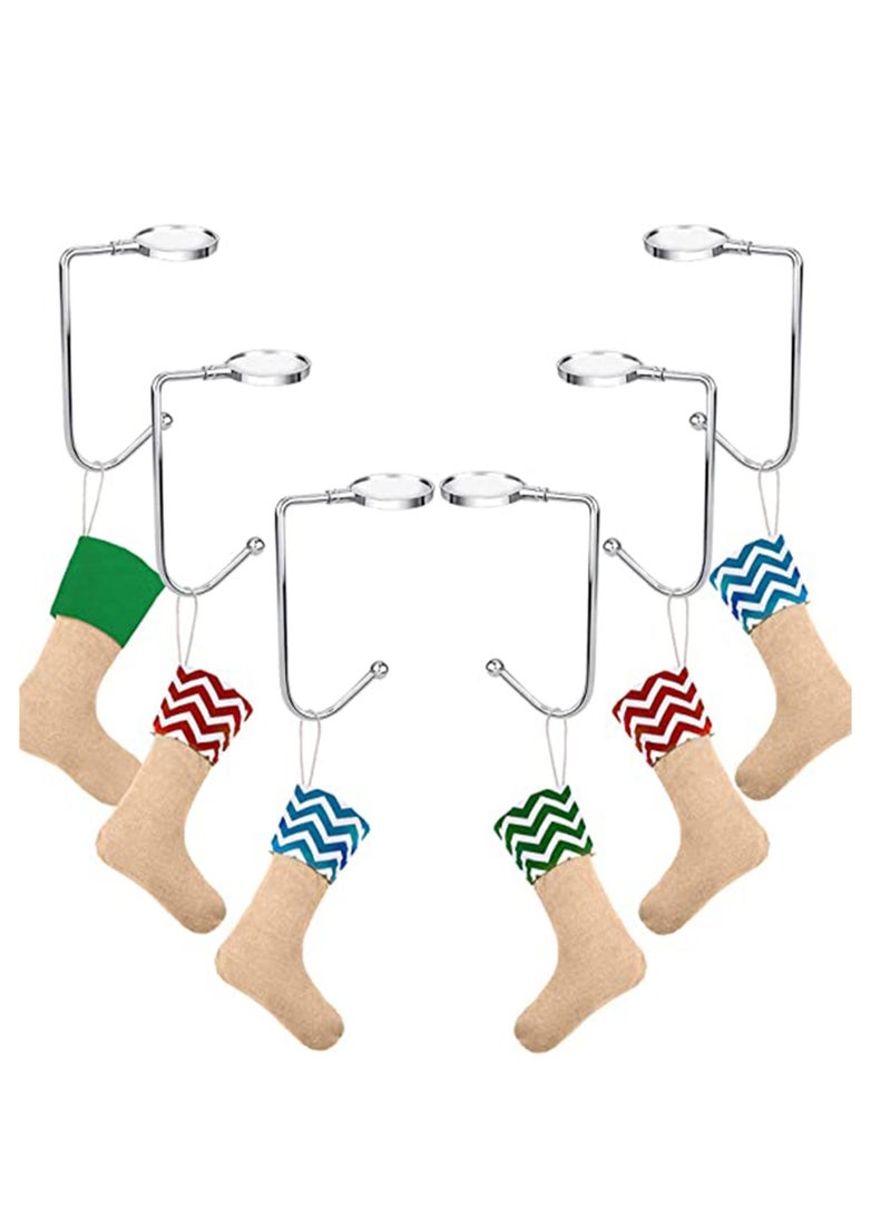 Hook Hanger Metal, Bag Safety Hang Grip Clips Mantel Hooks Stocking Holders Stockings Clip for Table Party Decoration, Silver - Image 2