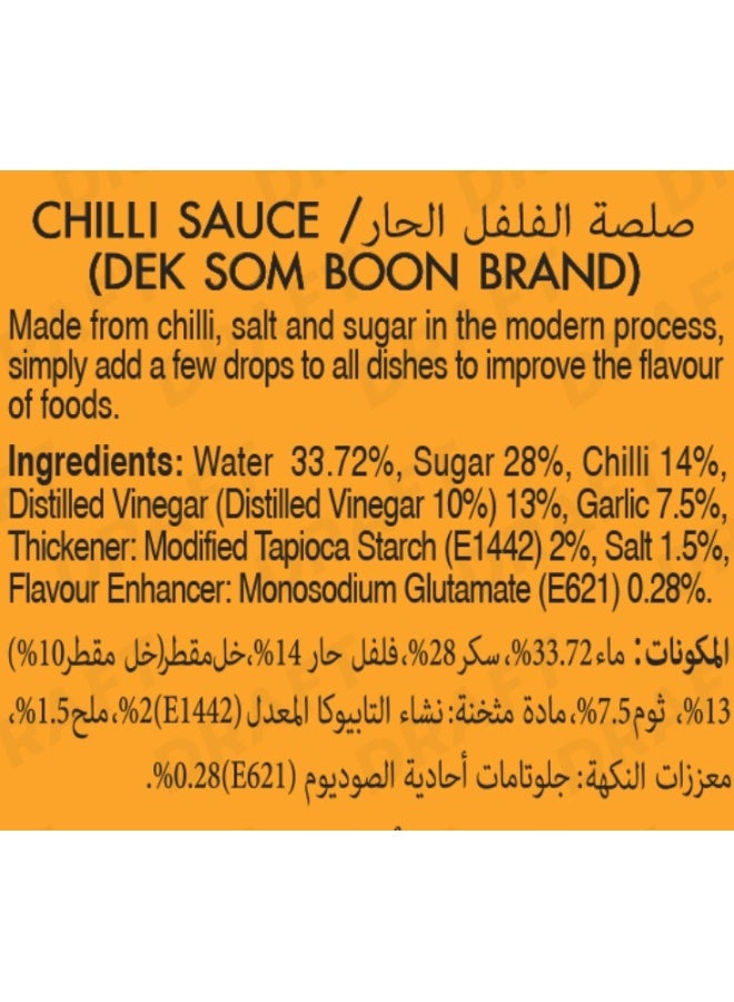 DEK SOM BOON Chili Sauce 350G, Thai Chili Sauce For Dipping Cooking And Marinades - Image 2