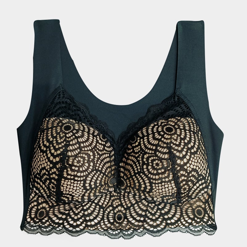 Export Thin Lace Wireless Seamless Bra For Plus-Size Women, Vest-Style Push-Up Beautiful Back Large Size Bra - Image 1
