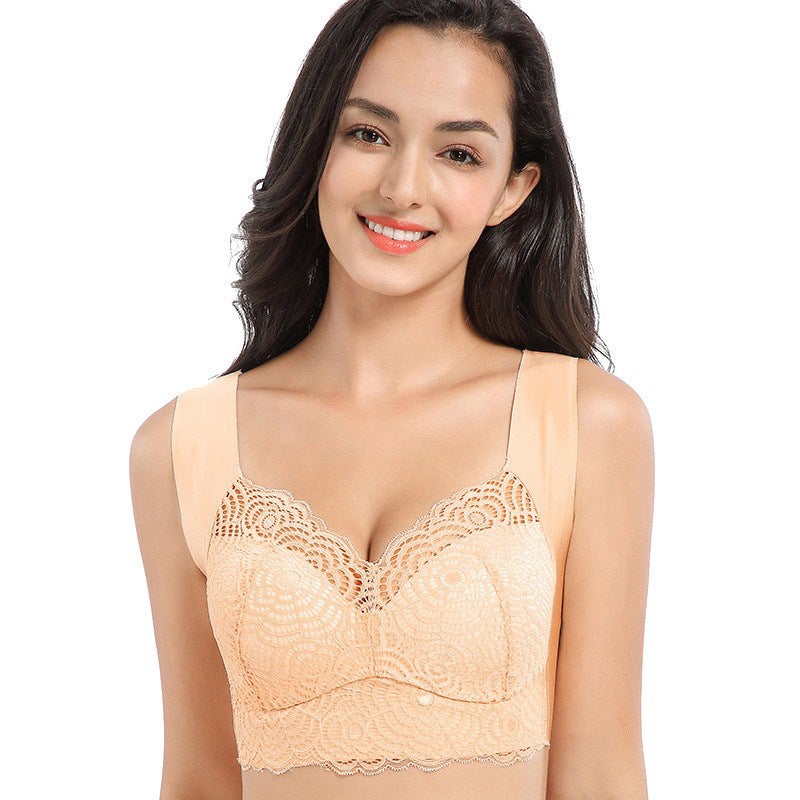 Export Thin Lace Wireless Seamless Bra For Plus-Size Women, Vest-Style Push-Up Beautiful Back Large Size Bra - Image 5