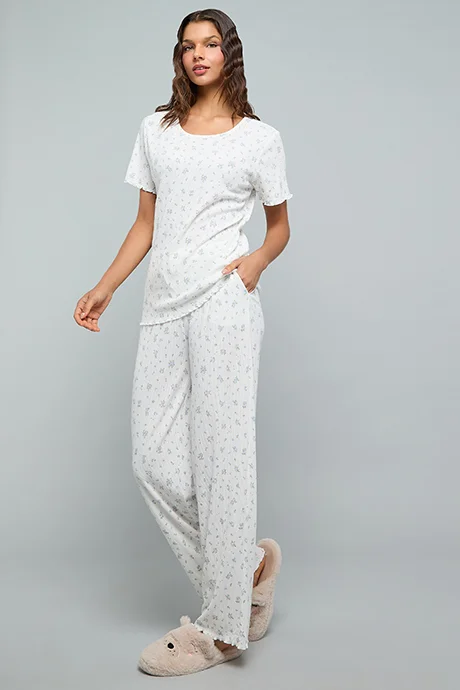 R&B Printed Pyjama Pants With Drawstring Waist