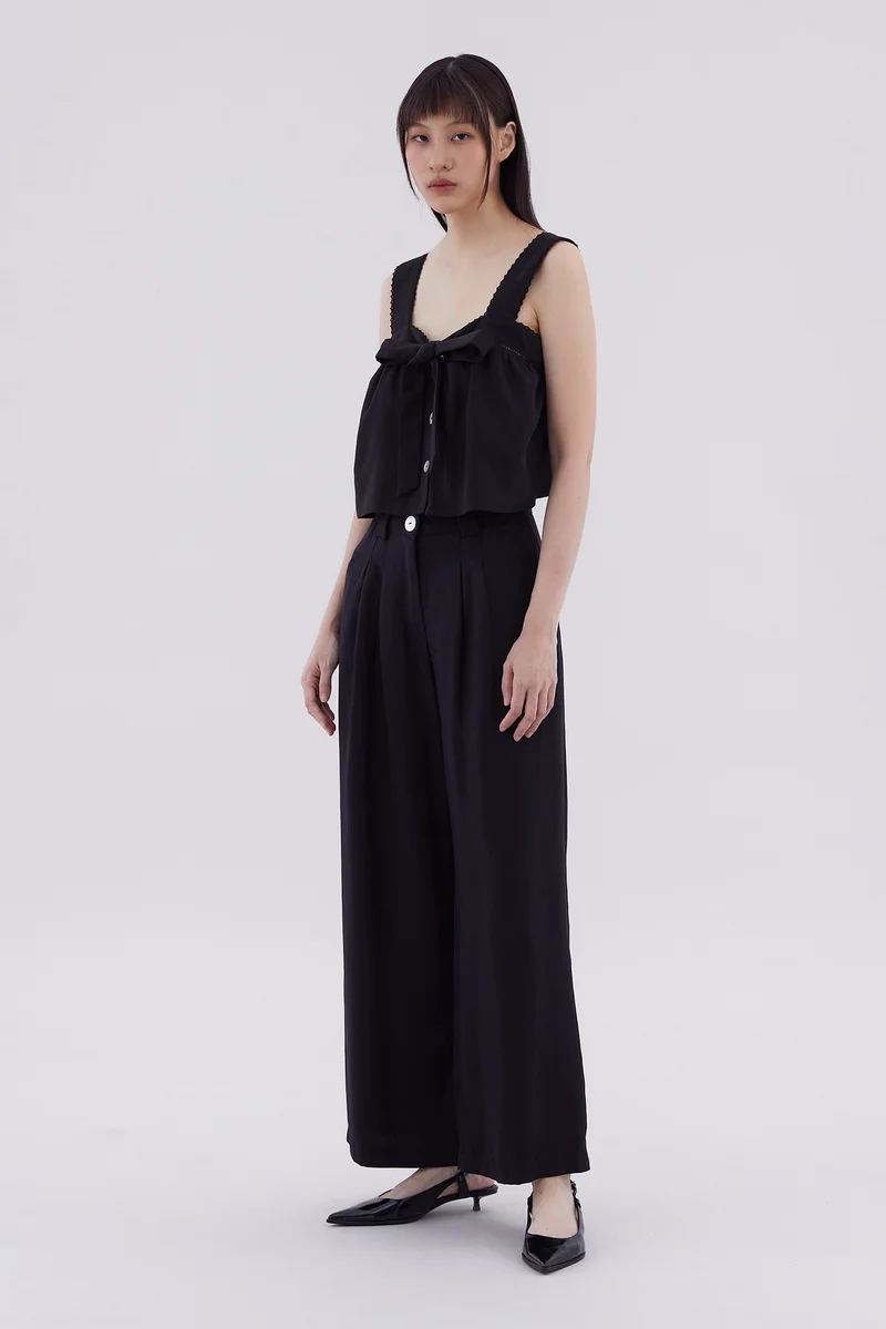 ذا اديتورز ماركت Hermaine High-Rise Double Pleat Pants