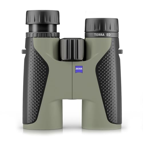 Zeiss مناظير ZEISS Terra ED 10x42 مقاومة للماء، وتركيز سريع مع زجاج مطلي لوضوح مثالي في جميع ظروف الطقس لمشاهدة الطيور، والصيد، والسياحة، أسود-أخضر (أسود-أخضر) - Image 4