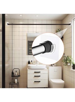 HaHaHai 8 Pcs Shower Rod Holder, Tension Curtain Bracket Sticky, No Drilling Retainer, Clear Hooks Heavy Duty, Wall Hold Tool Liners Support Mount Sticker for Wardrobe Bathroom  - Image 5