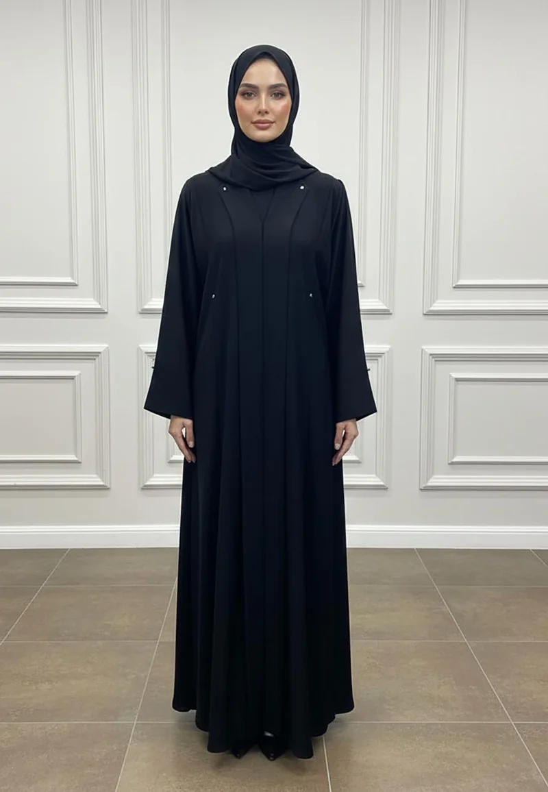 نخبة Classic Tailored A-Line Abaya-899