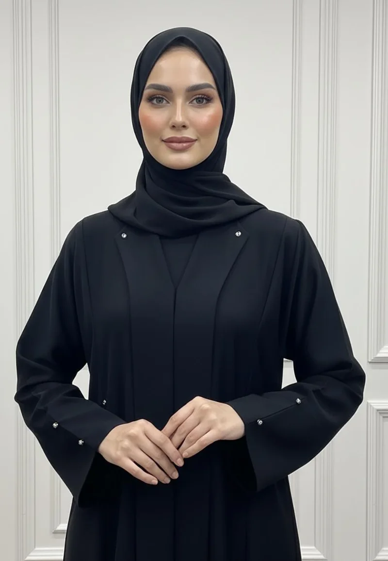 نخبة Classic Tailored A-Line Abaya-899