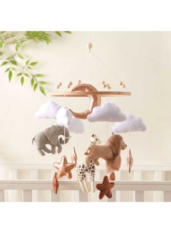 Nordic Style Felt Animal Bed Bell Hanging Ornament Baby Crib Baby Carriage Hand-Eye Coordination Hanging Ornament Bed Bell-Color:Planet Felt Bed Bell Cross - Image 3
