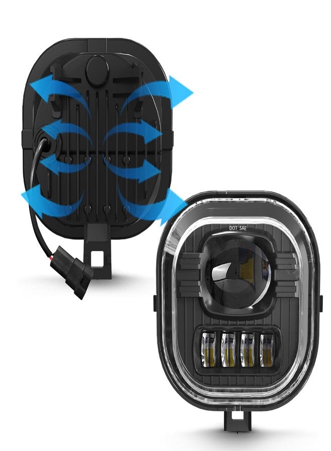 SINYATO INDUST مجموعة مصابيح ضباب LED من سينياتو إندست مع مصابيح تشغيل نهارية لسيارات فورد F250 وF350 وF450 وF550 سوبر ديوتي موديلات 1999-2016 - مصباح ضباب للقيادة متوافق مع الإطار الأصلي 1069G FD001L - Image 2