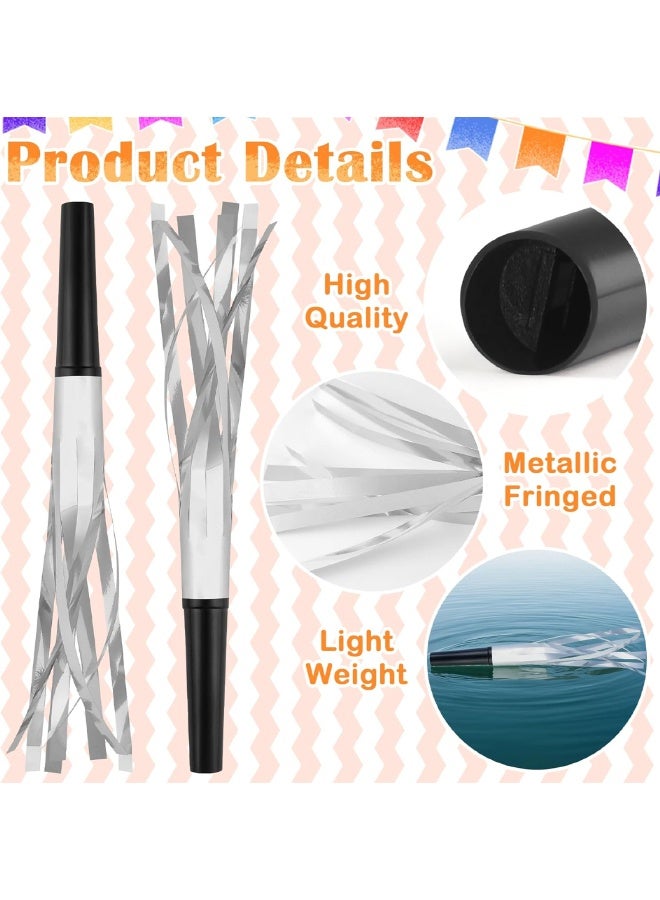 30 PCS Fringe Party Blowers, Party Silver Blowers for Kids, Party Noise Makers Horns, Silver Noisemakers Blow Horns Party Whistles for Graduations, Weddings, Birthdays, Family Gatherings, New Years Events (Silver) - Image 3