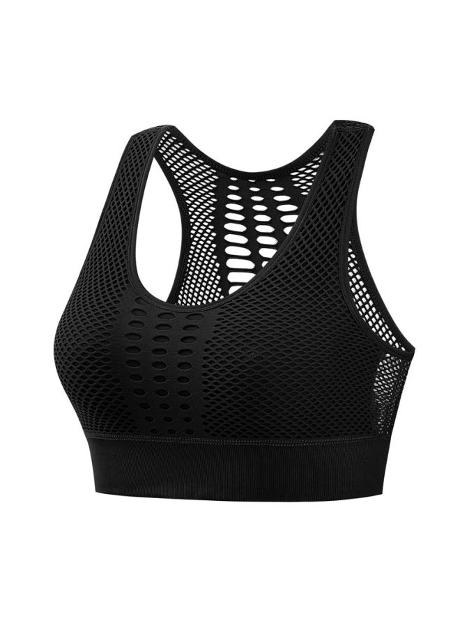 Sports Breathable Mesh Sports Underwear Women's Gather Running Shockproof Vest Fitness Yoga Hollow Back Bra