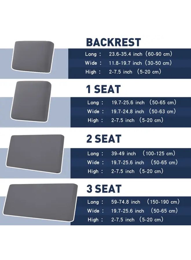 Three Seater Navy Blue Elastic Outdoor Patio Cushion Cover Washable Furniture Protector - Image 3