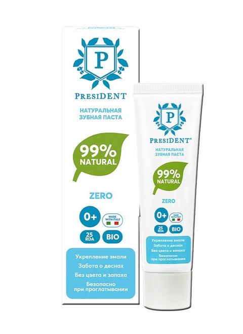 President Zero Plus Toothpaste – Gentle Fluoride-Free Formula for Optimal Protection of Sensitive Teeth