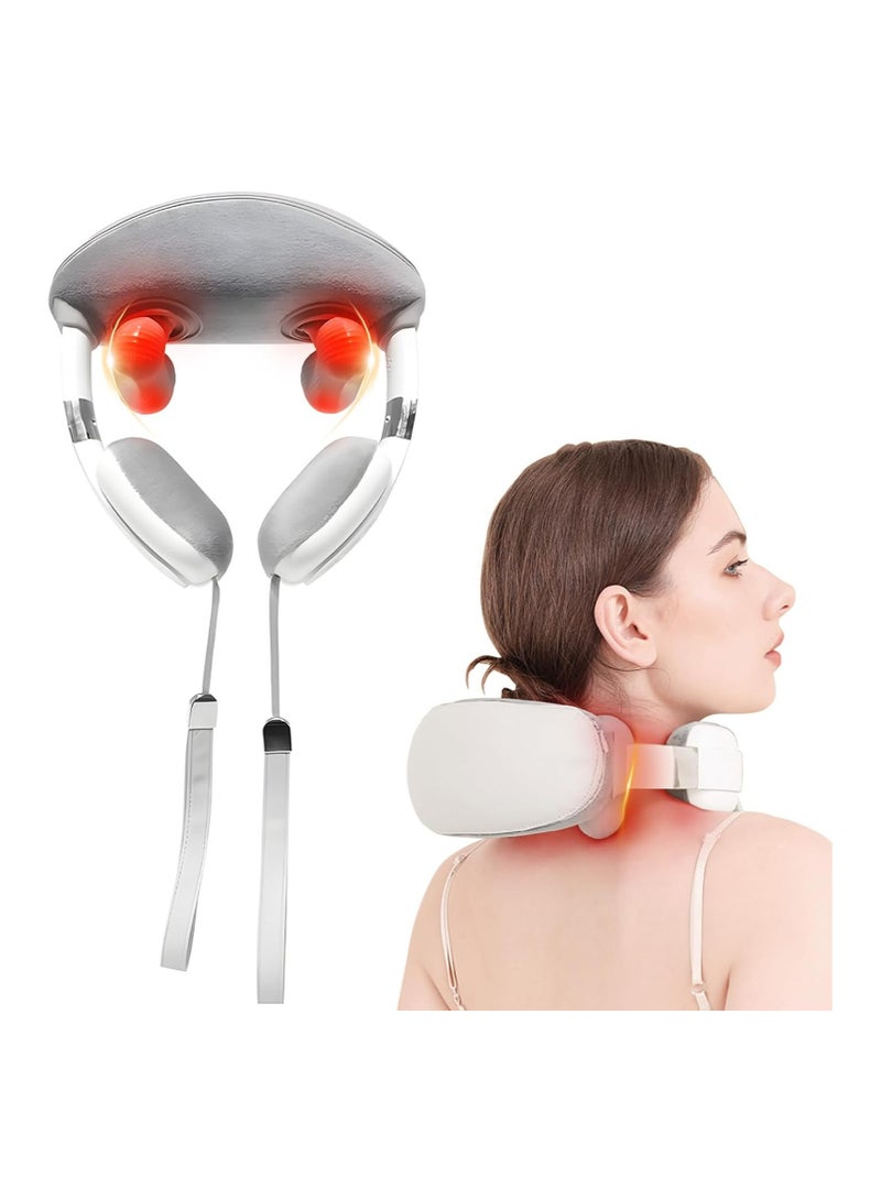 جهاز تدليك الرقبة الكهربائي المحمول - مع تسخين بالأشعة تحت الحمراء وسرعات قابلة للتعديل لتخفيف عميق للأنسجة - Image 1