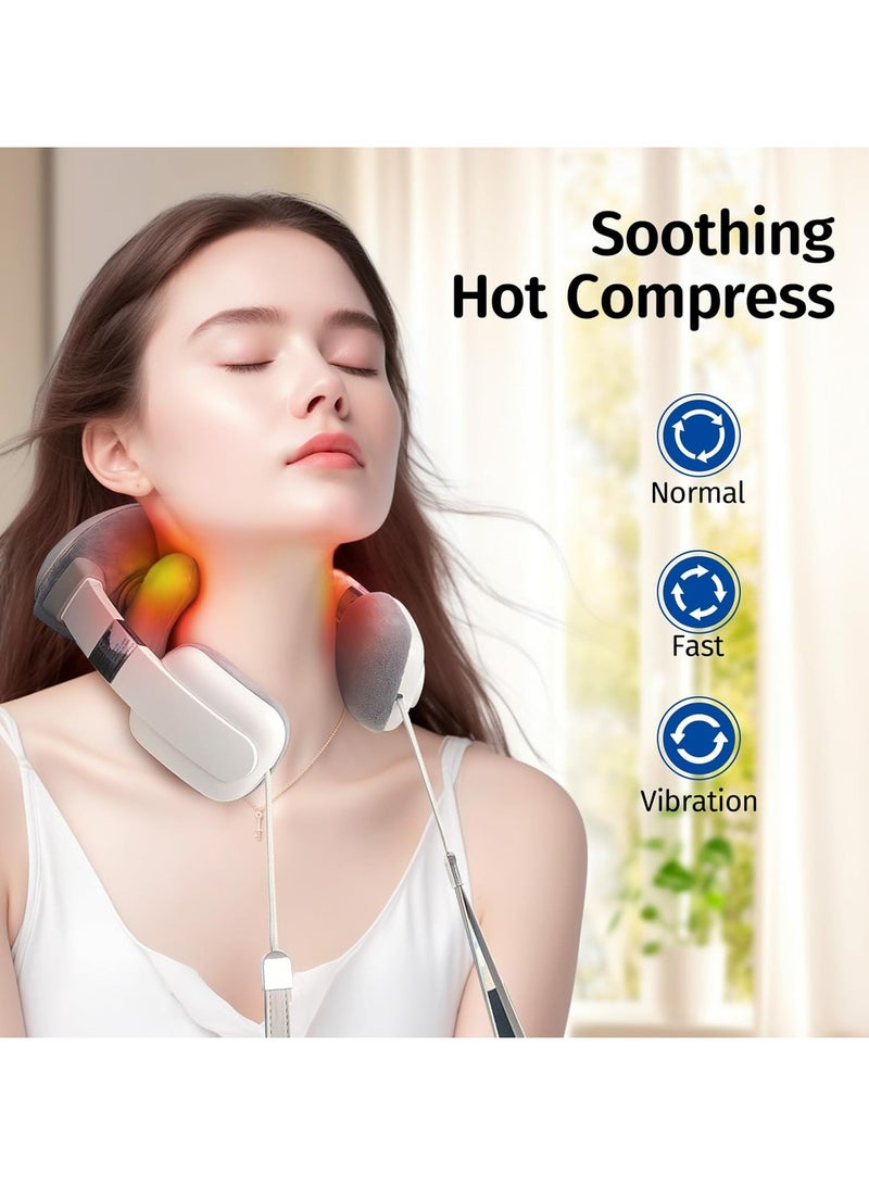 جهاز تدليك الرقبة الكهربائي المحمول - مع تسخين بالأشعة تحت الحمراء وسرعات قابلة للتعديل لتخفيف عميق للأنسجة - Image 2