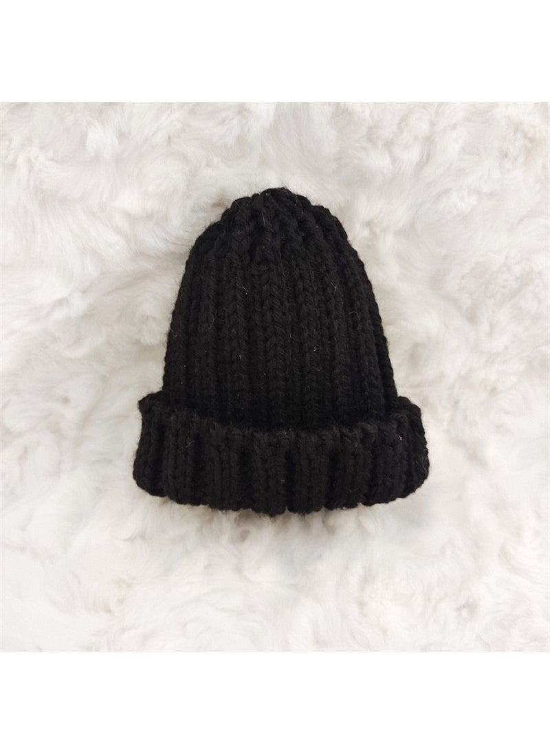 Labubu Hat 15cm Plush Doll Accessory Black light version wool hat 