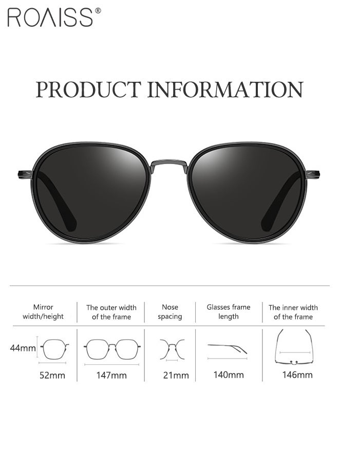 رويس نظارات شمسية مستقطبة للرجال، نظارات شمسية للحماية من الأشعة فوق البنفسجية 400 بإطار من الفولاذ المقاوم للصدأ، نظارات شمسية عصرية مضادة للتوهج للرجال أثناء القيادة والصيد والسفر، مقاس 52 مم - Image 3