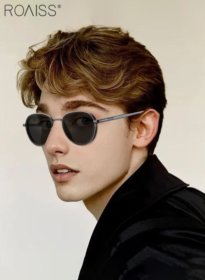 رويس نظارات شمسية مستقطبة للرجال، نظارات شمسية للحماية من الأشعة فوق البنفسجية 400 بإطار من الفولاذ المقاوم للصدأ، نظارات شمسية عصرية مضادة للتوهج للرجال أثناء القيادة والصيد والسفر، مقاس 52 مم - Image 2