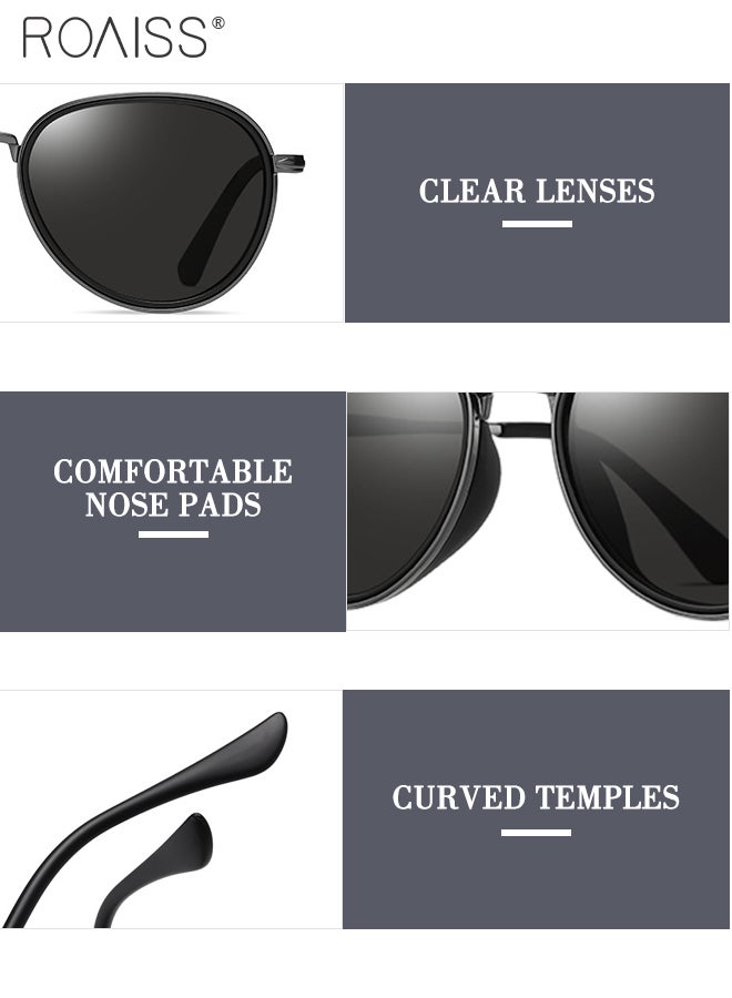 رويس نظارات شمسية مستقطبة للرجال، نظارات شمسية للحماية من الأشعة فوق البنفسجية 400 بإطار من الفولاذ المقاوم للصدأ، نظارات شمسية عصرية مضادة للتوهج للرجال أثناء القيادة والصيد والسفر، مقاس 52 مم - Image 4