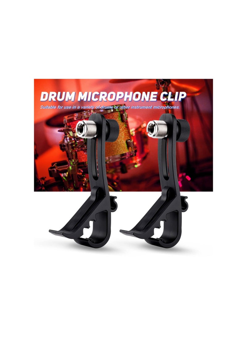 Captaintech Drum Microphone Clip, Adjustable Mic Mount Clamp Holder Mic Securing Clip, Shockproof Drum Mounts for Musical Instrument Supplies, Microphone Drum Mount for Professional Drum Recording(2PCS ) - Image 3