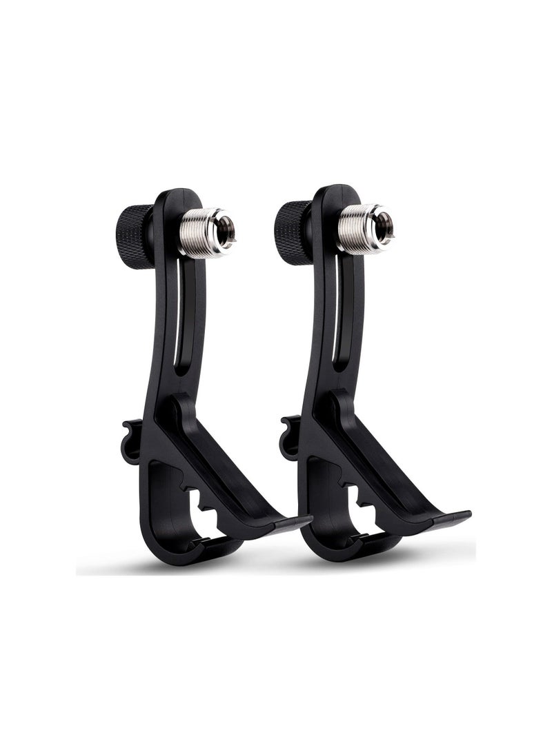 Captaintech Drum Microphone Clip, Adjustable Mic Mount Clamp Holder Mic Securing Clip, Shockproof Drum Mounts for Musical Instrument Supplies, Microphone Drum Mount for Professional Drum Recording(2PCS ) - Image 1