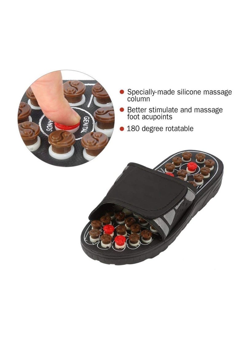 Generic - The Fitz Acupressure Massage Slippers Acupoint Reflexology Therapy Sandals Foot Sandals Non Slip Plantar Fasciitis Relief for Men Women Brown - Image 1