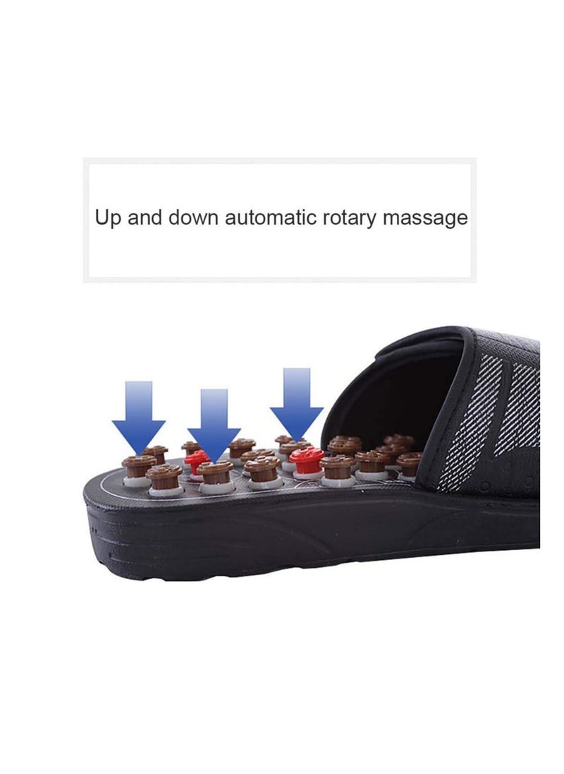 Generic - The Fitz Acupressure Massage Slippers Acupoint Reflexology Therapy Sandals Foot Sandals Non Slip Plantar Fasciitis Relief for Men Women Brown - Image 1
