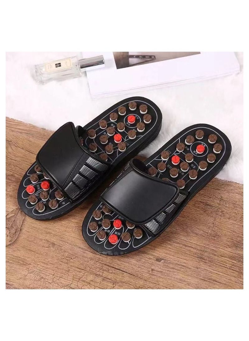 Generic - The Fitz Acupressure Massage Slippers Acupoint Reflexology Therapy Sandals Foot Sandals Non Slip Plantar Fasciitis Relief for Men Women Brown - Image 1