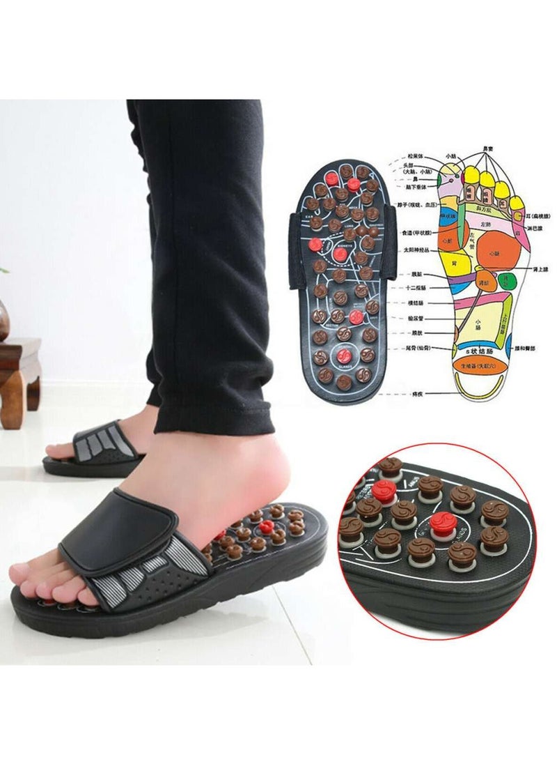 Generic - The Fitz Acupressure Massage Slippers Acupoint Reflexology Therapy Sandals Foot Sandals Non Slip Plantar Fasciitis Relief for Men Women Brown - Image 1