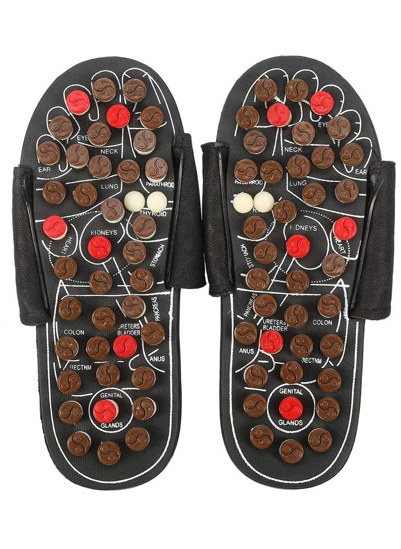 Generic - The Fitz Acupressure Massage Slippers Acupoint Reflexology Therapy Sandals Foot Sandals Non Slip Plantar Fasciitis Relief for Men Women Brown - Image 1