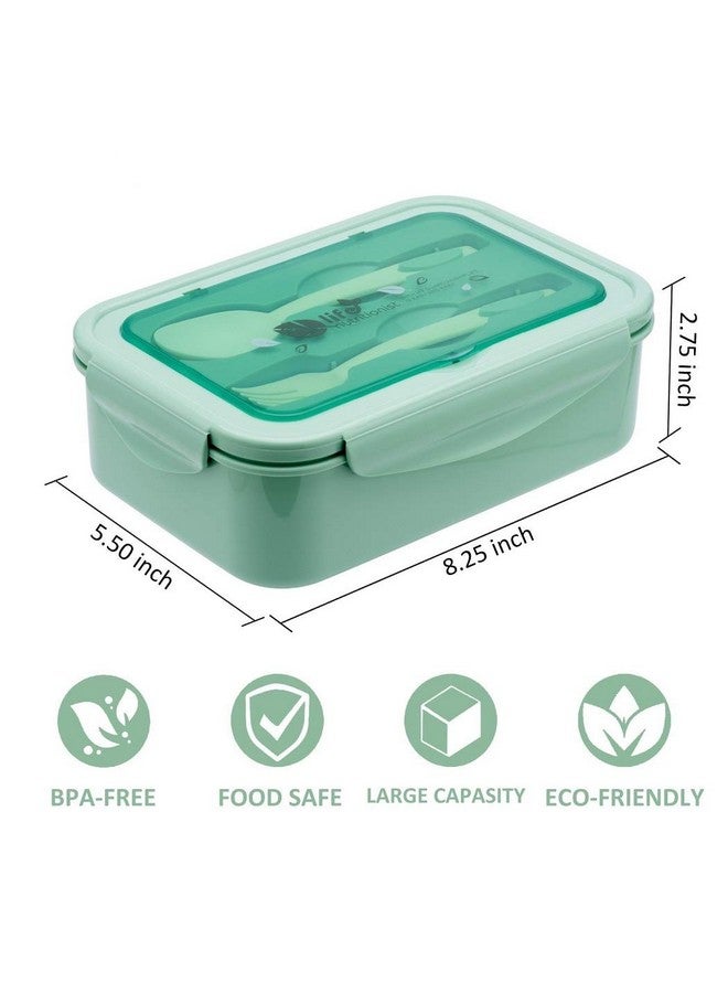 LOVINA Bento Boxes for Adults - 1100 ML Bento Lunch Box For Kids Childrens With Spoon & Fork - Durable Perfect Size for On-the-Go Meal, BPA-Free and Food-Safe Materials(Green) - Image 3